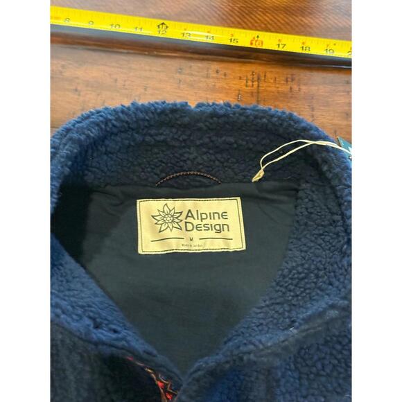 Alpine Design - 1/4 Snap Sherpa Pullover - Vintage Blue - Size Medium - Picture 11 of 12